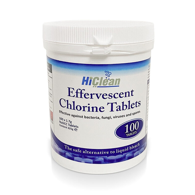 </p>
<p>HiClean Effervescent Chlorine Tablets</p>
<p>